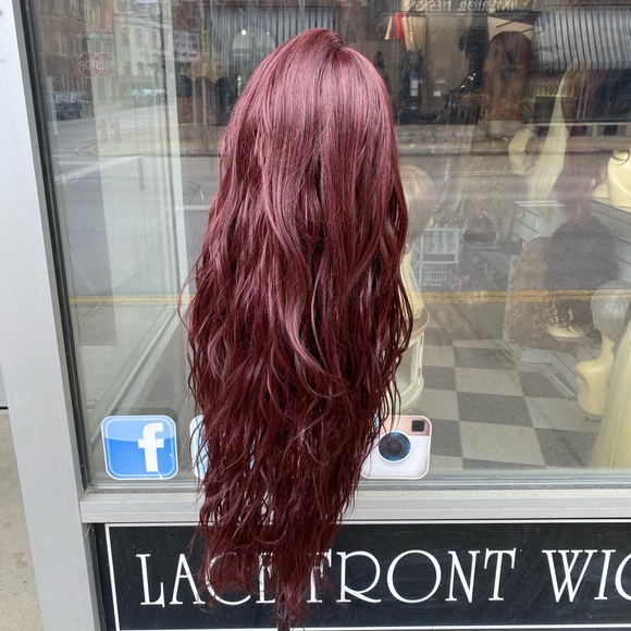 Gorgeous long long LONG Burgundy Lace Front Wig! - Picture 3 of 6